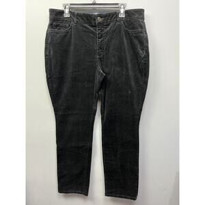 Chaps Corduroy Pants Womens‎ size 16 Black High Rise Straight 5 Pocket Casual